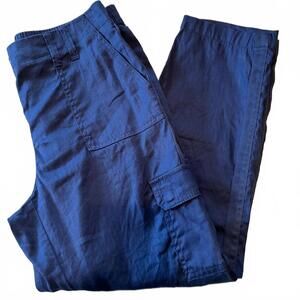 Chico's Navy Cargo Linen blend Pants